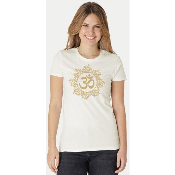 Peaces.bio - handbedruckte Biomode Bio-Damen-T-Shirt "Classic Om"