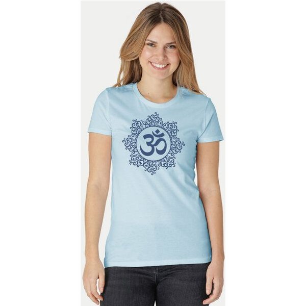 Peaces.bio - handbedruckte Biomode Bio-Damen-T-Shirt "Classic Om"