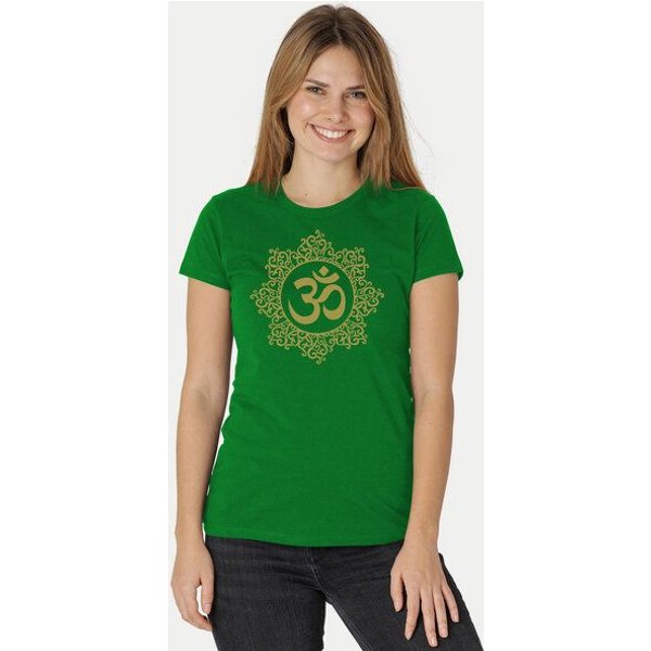 Peaces.bio - handbedruckte Biomode Bio-Damen-T-Shirt "Classic Om"