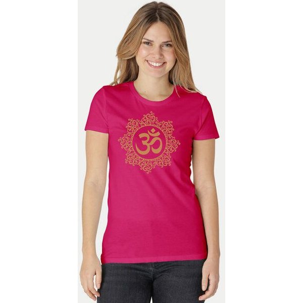 Peaces.bio - handbedruckte Biomode Bio-Damen-T-Shirt "Classic Om"