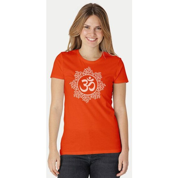 Peaces.bio - handbedruckte Biomode Bio-Damen-T-Shirt "Classic Om"