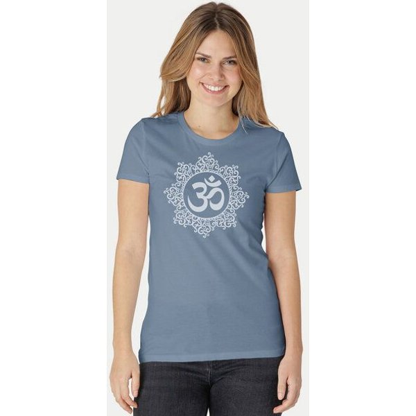 Peaces.bio - handbedruckte Biomode Bio-Damen-T-Shirt "Classic Om"