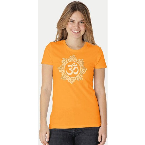 Peaces.bio - handbedruckte Biomode Bio-Damen-T-Shirt "Classic Om"