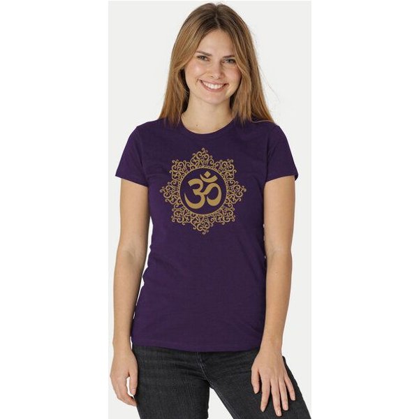 Peaces.bio - handbedruckte Biomode Bio-Damen-T-Shirt "Classic Om"