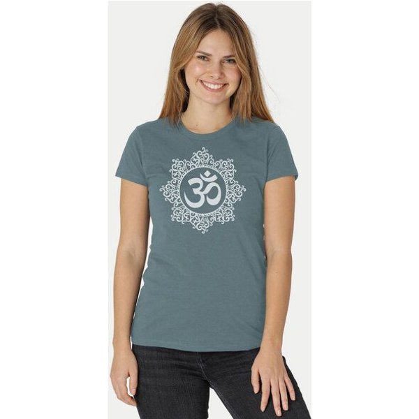 Peaces.bio - handbedruckte Biomode Bio-Damen-T-Shirt "Classic Om"
