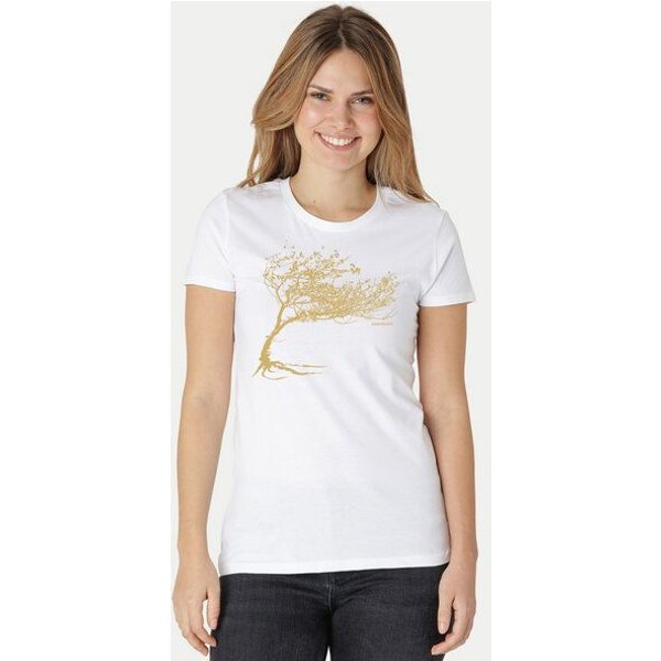 Peaces.bio - handbedruckte Biomode Bio-Damen-T-Shirt "Windy Tree"