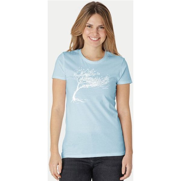 Peaces.bio - handbedruckte Biomode Bio-Damen-T-Shirt "Windy Tree"