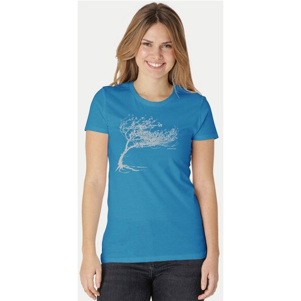 Peaces.bio - handbedruckte Biomode Bio-Damen-T-Shirt "Windy Tree"