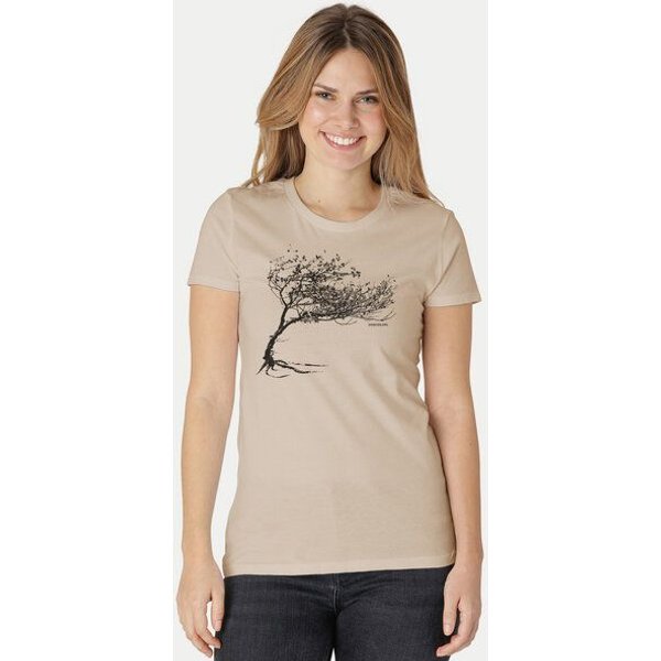 Peaces.bio - handbedruckte Biomode Bio-Damen-T-Shirt "Windy Tree"