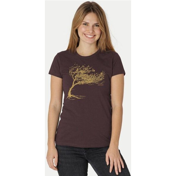 Peaces.bio - handbedruckte Biomode Bio-Damen-T-Shirt "Windy Tree"