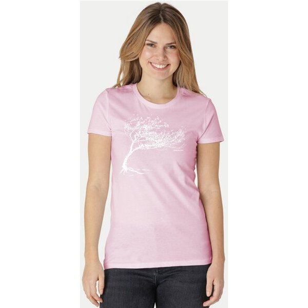 Peaces.bio - handbedruckte Biomode Bio-Damen-T-Shirt "Windy Tree"