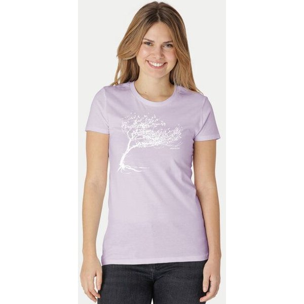 Peaces.bio - handbedruckte Biomode Bio-Damen-T-Shirt "Windy Tree"