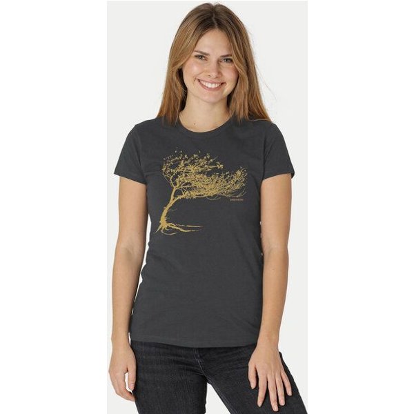 Peaces.bio - handbedruckte Biomode Bio-Damen-T-Shirt "Windy Tree"