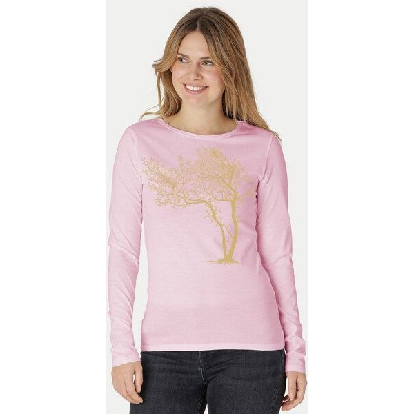 Peaces.bio - handbedruckte Biomode Bio-Damen-Langarmshirt "Fancy Tree"