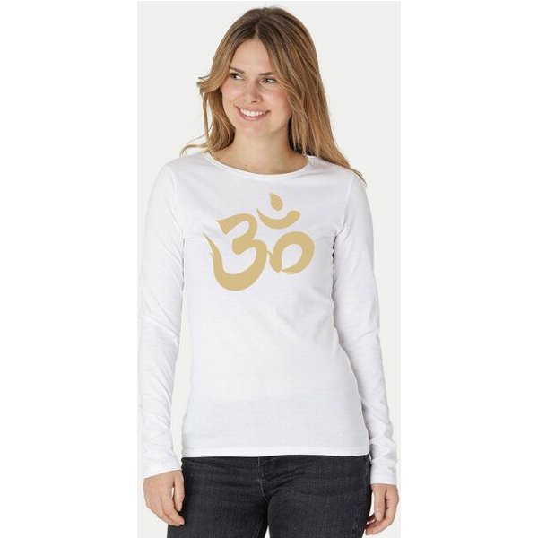 Peaces.bio - handbedruckte Biomode Bio-Damen-Langarmshirt "OM"