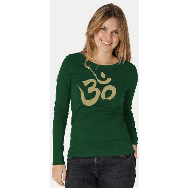 Peaces.bio - handbedruckte Biomode Bio-Damen-Langarmshirt "OM"