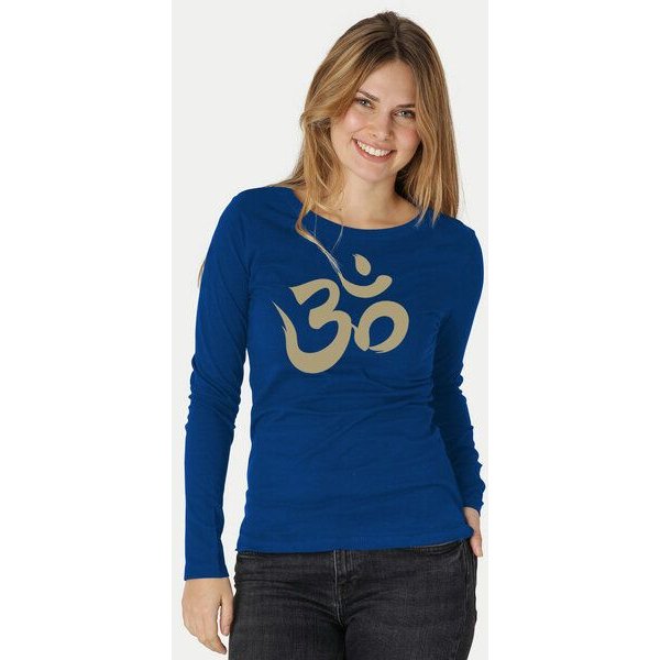 Peaces.bio - handbedruckte Biomode Bio-Damen-Langarmshirt "OM"