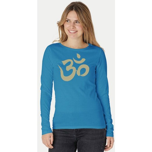 Peaces.bio - handbedruckte Biomode Bio-Damen-Langarmshirt "OM"