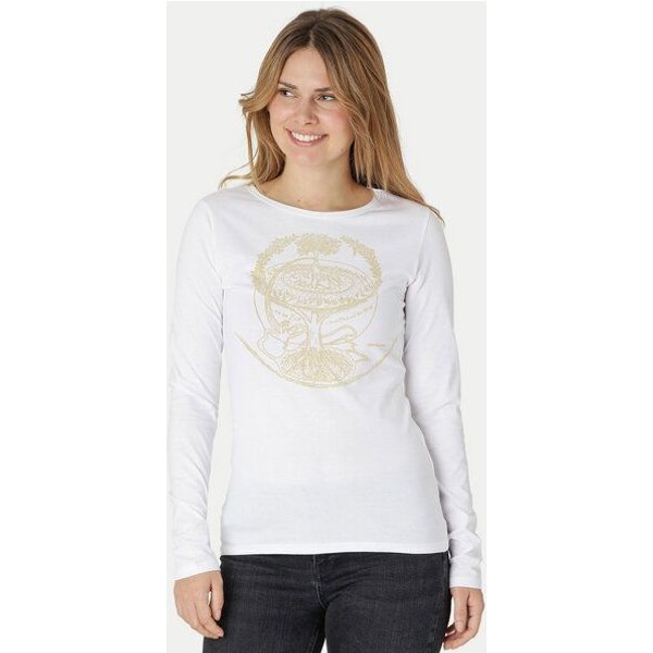 Peaces.bio - handbedruckte Biomode Bio-Damen-Langarmshirt "Weltenesche"