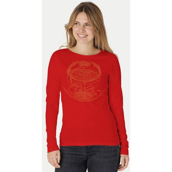 Peaces.bio - handbedruckte Biomode Bio-Damen-Langarmshirt "Weltenesche"