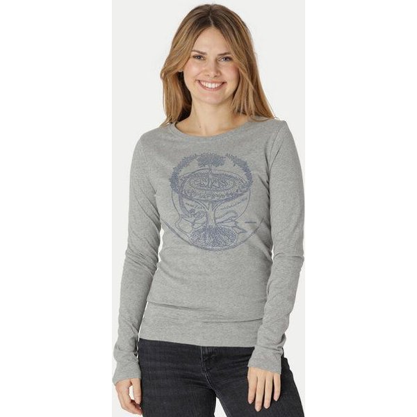 Peaces.bio - handbedruckte Biomode Bio-Damen-Langarmshirt "Weltenesche"