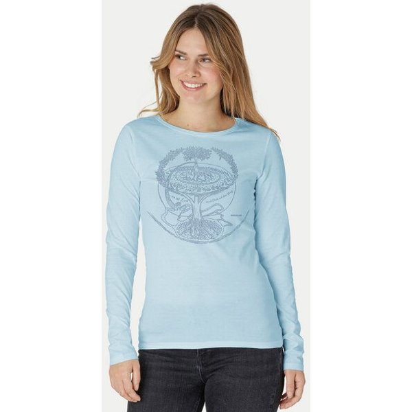 Peaces.bio - handbedruckte Biomode Bio-Damen-Langarmshirt "Weltenesche"