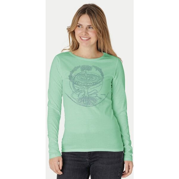Peaces.bio - handbedruckte Biomode Bio-Damen-Langarmshirt "Weltenesche"
