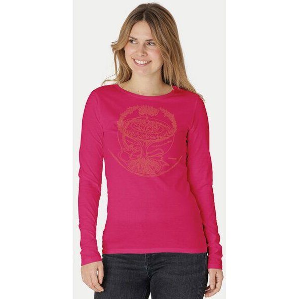 Peaces.bio - handbedruckte Biomode Bio-Damen-Langarmshirt "Weltenesche"