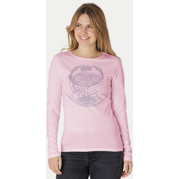 Peaces.bio - handbedruckte Biomode Bio-Damen-Langarmshirt "Weltenesche"
