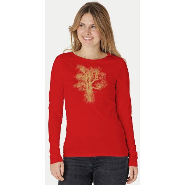 Peaces.bio - handbedruckte Biomode Bio-Damen-Langarmshirt Chestnut