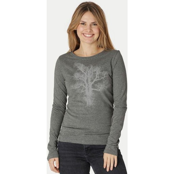 Peaces.bio - handbedruckte Biomode Bio-Damen-Langarmshirt Chestnut