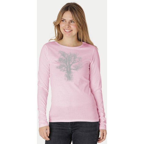 Peaces.bio - handbedruckte Biomode Bio-Damen-Langarmshirt Chestnut