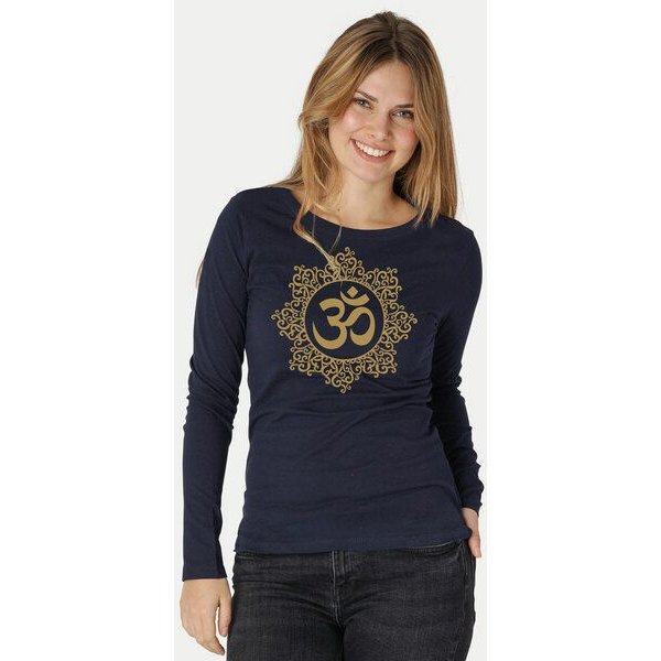 Peaces.bio - handbedruckte Biomode Bio-Damen-Langarmshirt classic OHM