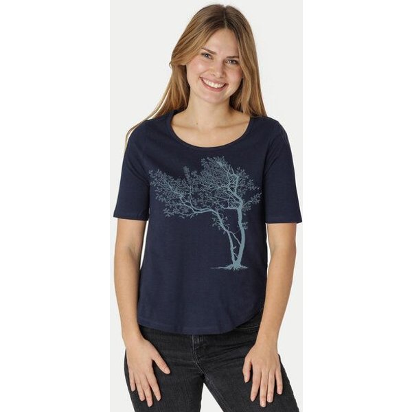 Peaces.bio - handbedruckte Biomode Damen Halbarm-Shirt Fancy Tree