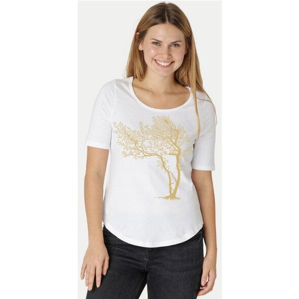 Peaces.bio - handbedruckte Biomode Damen Halbarm-Shirt Fancy Tree