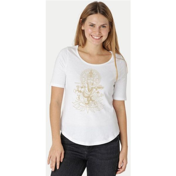 Peaces.bio - handbedruckte Biomode Damen Halbarm-Shirt Ganesha