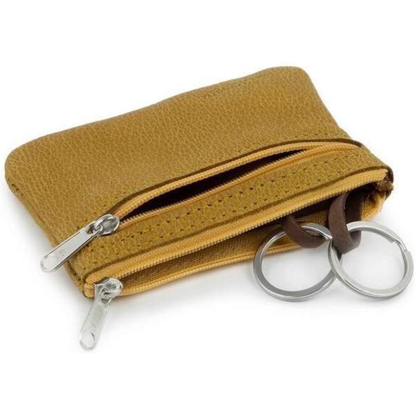 Simaru Schlüsseletui Schlüsseltasche aus Leder mit 2 Schlüsselringen und Extrafach(Groesse M)