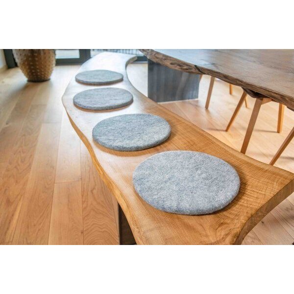 naturling Filz Stuhlkissen rund 35cm aus 100% Schurwolle