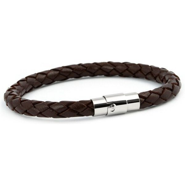 Simaru Handgeflochtene Echtlederarmband für Damen & Herren mit Magnetverschluss