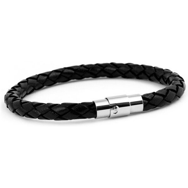 Simaru Handgeflochtene Echtlederarmband für Damen & Herren mit Magnetverschluss