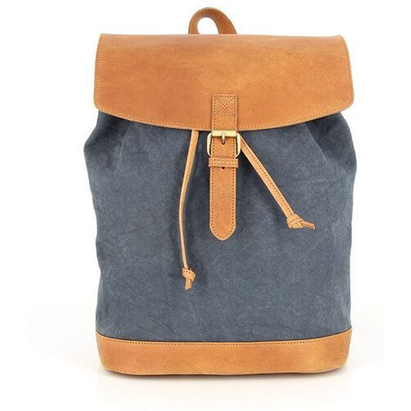 GLOBO Fair Trade Lässiger Rucksack NOIDA aus Canvas & mattem Ökoleder