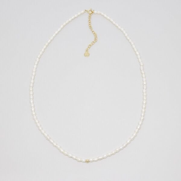 fejn jewelry Kette 'pearl' mit Süsswasserperlen Silber/vergoldet