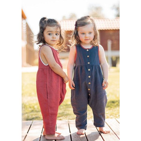 PETER JO Baby Jumpsuit aus Leinen/Sun Drop