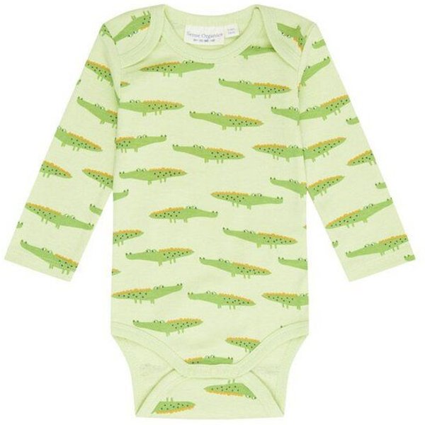 sense-organics Baby Body Langarm *Kroko grün* Gots & Fairtrade I Sense Organics