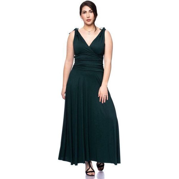 Ingoria VERIA Maxi Kleid in Wickeloptik mit gerafftem Taillenbund