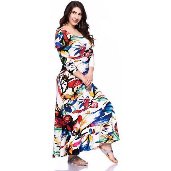 Ingoria CAMILLA Maxikleid mit 3/4 Arm (Mit Print)