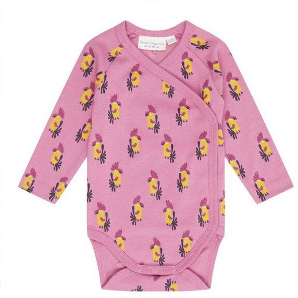 sense-organics Baby Wickelbody *Kroko grün*/*Kakadu pink* Gots & Fair Trade I Sense Organics