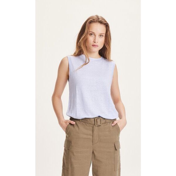 KnowledgeCotton Apparel Shirt VIOLET aus Bio-Leinen