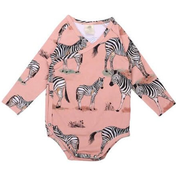 Baby Wickelbody Langarm *Zebra Family* Gots Bio | Walkiddy