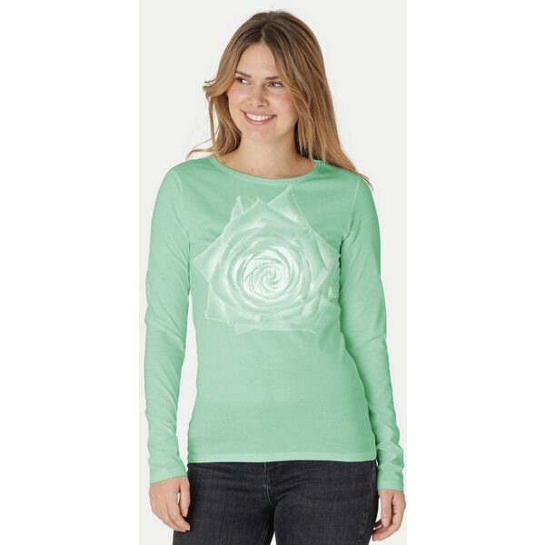 Peaces.bio - handbedruckte Biomode Bio-Damen-Langarmshirt Rose